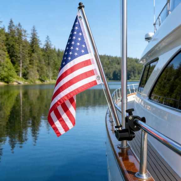 Healifty Adjustable Flag Pole Kit for Boats, Marine Grade Stainless Steel Flag Holder, and Easy to Install