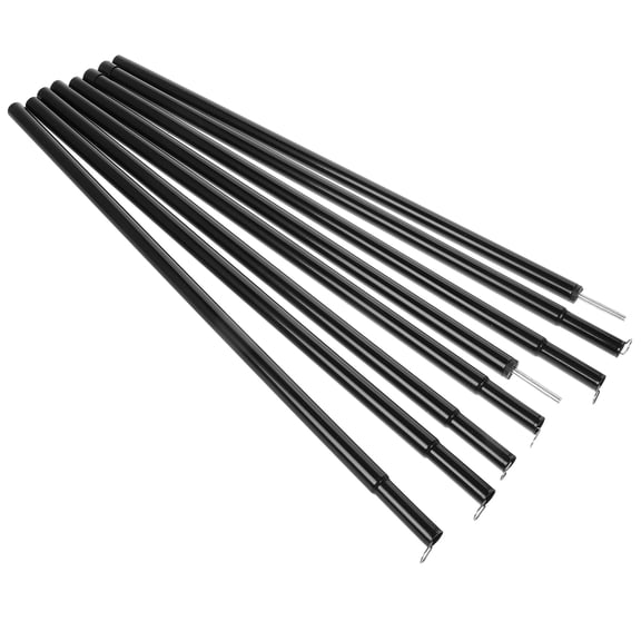 Healifty 1Set Black Camping Tent Rod with Reliable Metal Material for Tent Canopy Support