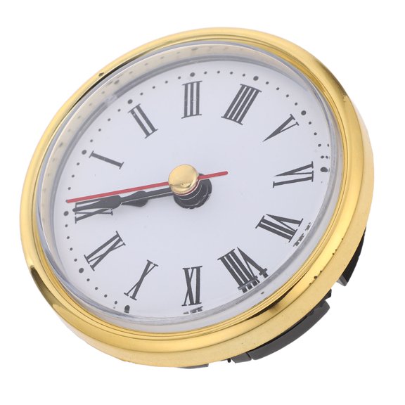 Healifty 1Set DIY Clock Making Kit with Plated Gold Trim Roman Numeral Clock Face for Table Clocks