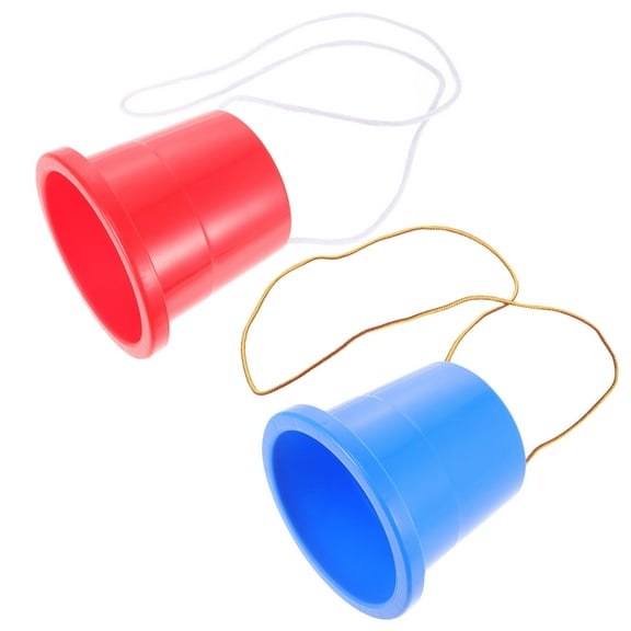 Healifty 2Pairs Plastic Training Stilts Red Children Balance Ability Development Outdoor Sports Activity