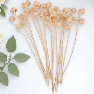 Healifty Wavy Reed Diffuser Sticks Golden Rattan for Indoor Air Freshening 20Pcs