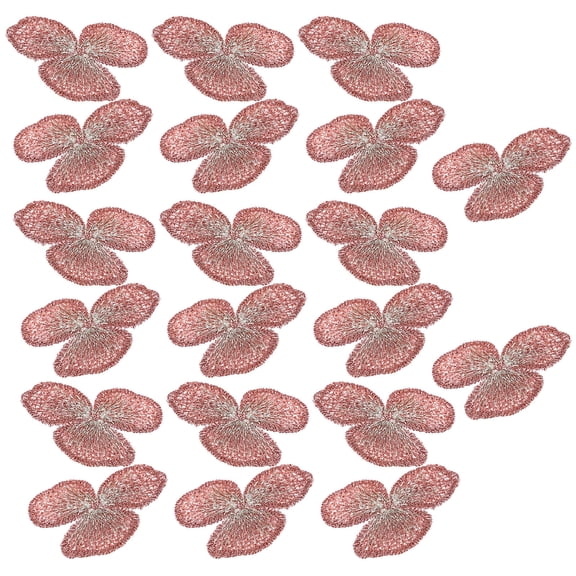 Healifty DIY Flower Stitch Patches Assorted Color Gauze Embroidery for Clothing Accessories 20Pcs