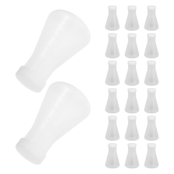 Healifty 20Pcs Plastic Science Flask with Leakproof Lid for Efficient Mixing in Labs
