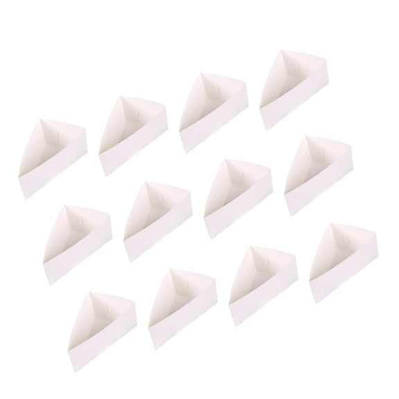 Healifty 20Pcs White Pastry Containers Disposable Triangle Paper Holder Food Safe Design