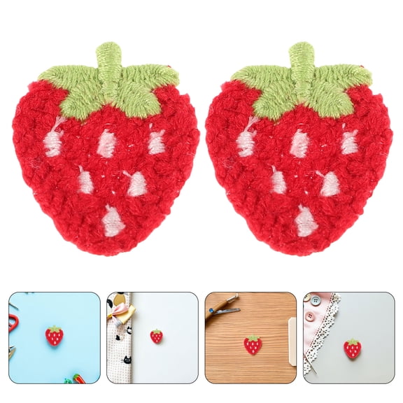 Healifty Strawberry Embroidered Patches for Jackets Bags Hats Sew on Felt Appliques