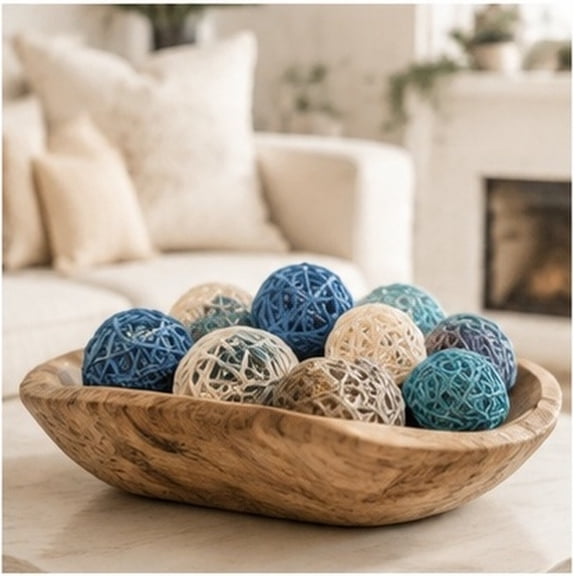 Healifty 24pcs Rattan Balls Orbs Spheres, 2 Inch Vase Fillers for Decor