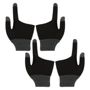 Healifty Black Gaming Gloves Graphene Fingertip Tech Comfortable Breathable for Mobile Use 2Pairs