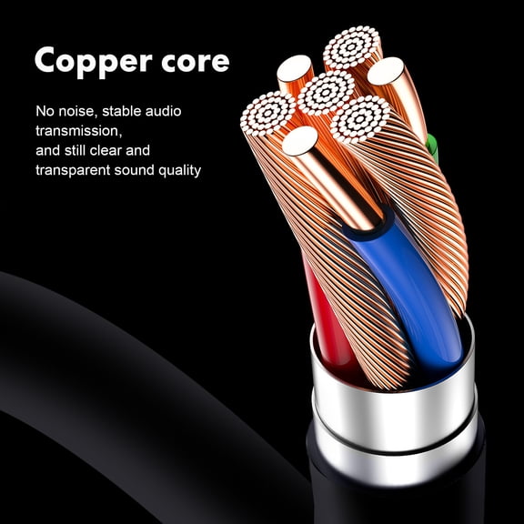 Healifty 2Pcs 3.5mm Audio Cable Black Stereo Jack Cord with Wide Compatibility for Guitar