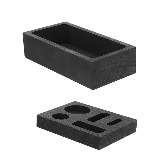 Healifty 2-Pack Black Graphite Casting Mold for Metal Melting and High Purity Refining