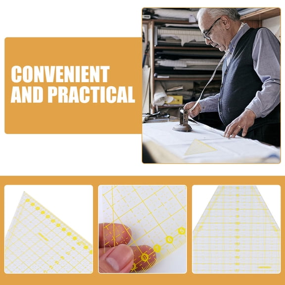 Healifty 2-Pack Acrylic Triangle Patchwork Rulers Quilting Tools for Precise Sewing, Cutting and Crafting Projects