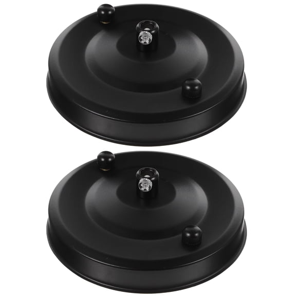 Healifty 2Pcs Black Ceiling Canopy for Pendant Light Fixture with Easy Mounting Bracket