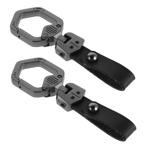 Healifty 2Pcs Black Creative Mens Key Chain Stylish Hexagonal Car Key Ring Lightweight Durable