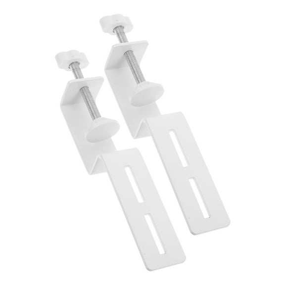 Healifty 2Pcs Carbon Steel White Desk Clamp Heavy Duty Mounting Bracket for Workstation Setup