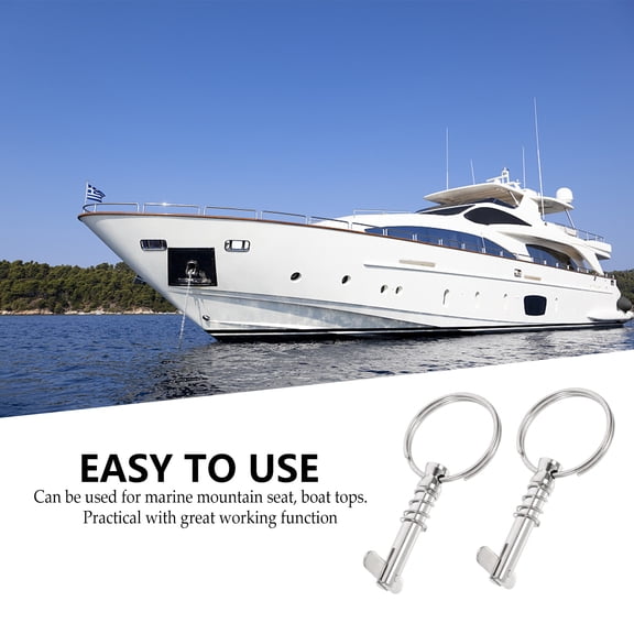 Healifty 2Pcs Durable Stainless Steel Boat Pins Practical Yacht Clip for Bimini and Marine Seats