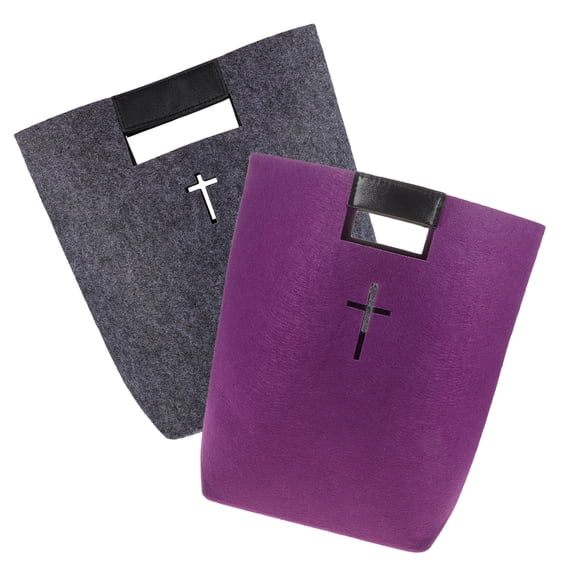 Healifty 2Pcs Felt Tote Bag Organizer for Home Use Journal Storage Bag Gray Fashion
