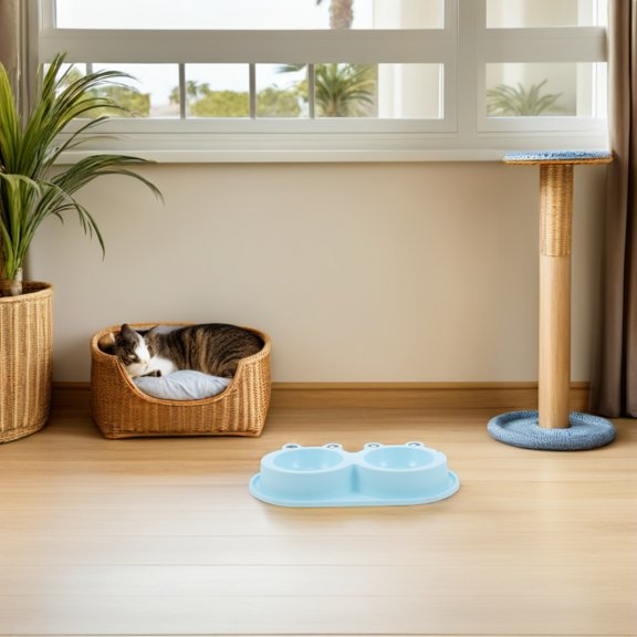 Healifty Frog Shaped Pet Feeding Bowl with Non- Base, Water Barrier Design, Assorted Colors for Cats and Dogs