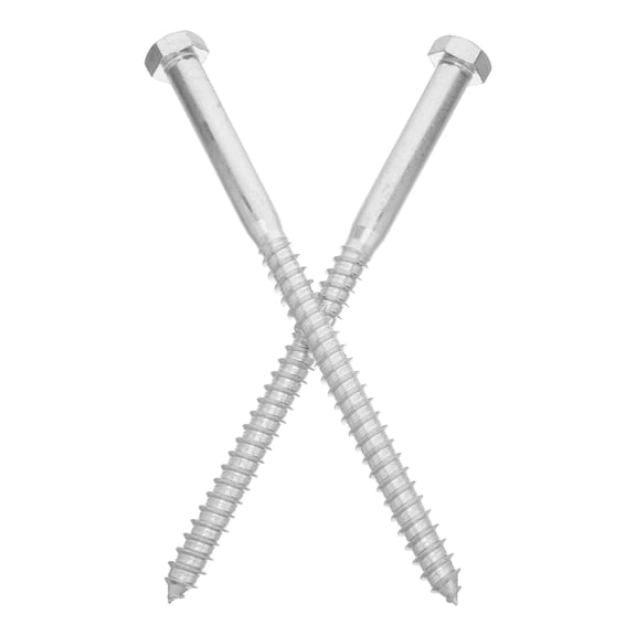 Healifty 2Pcs Galvanized Hex Head Structural Lag Screws Heavy Duty Carbon Steel for Outdoor Wood