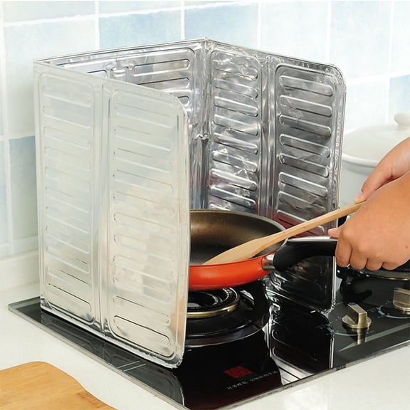 Healifty Oil Splatter Screen Aluminum Foil Board Plated Silver Kitchen Tool 2Pcs