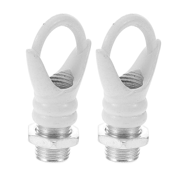 Healifty 2Pcs Lamp Holder Ring White Lighting Fixture Hanging Hook for Lampshade Fastener
