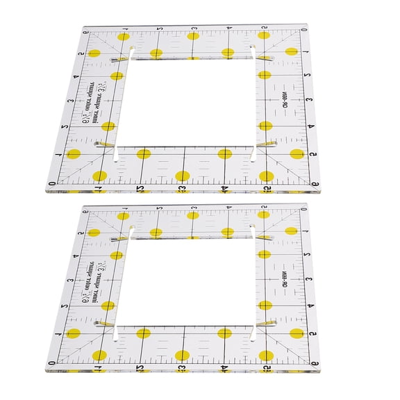 Healifty 2-Pack Lightweight PVC Square Sewing Rulers with Clear Measurement Markings for Tailoring and Dressmaking Projects