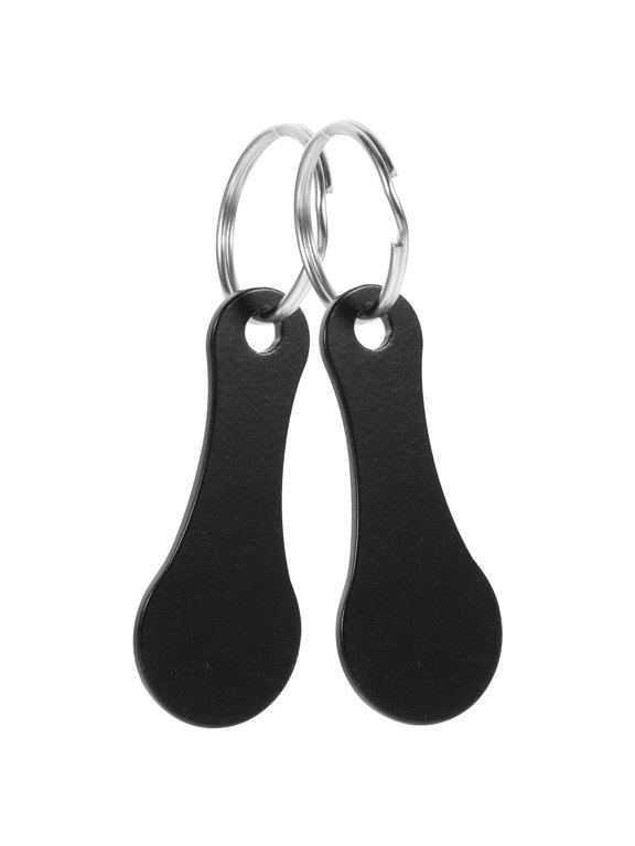 Stainless Steel Keychain Trolley Release Key Easy Pull-Out Design Decorative 2Pcs