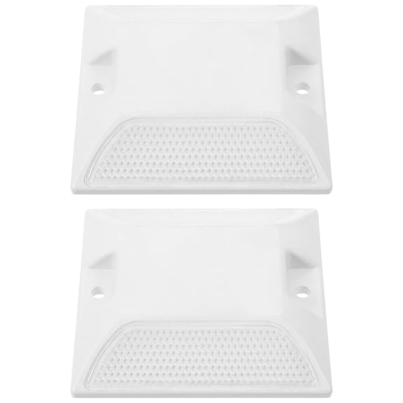 Healifty 2Pcs Reflectors for Driveway Entrance with Raised Design for Enhanced Visibility White