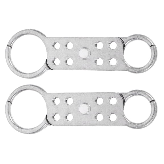 Healifty 2Pcs Plated Silver Aluminum Safety Lock Hasp with Double End and 8 Holes for Lockout Use