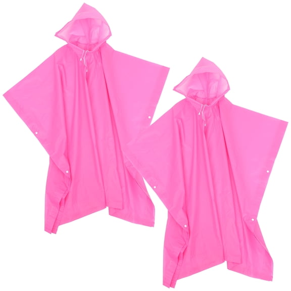 Healifty Pink Eva Rain Poncho for Adult Reusable Portable Outdoor Protection