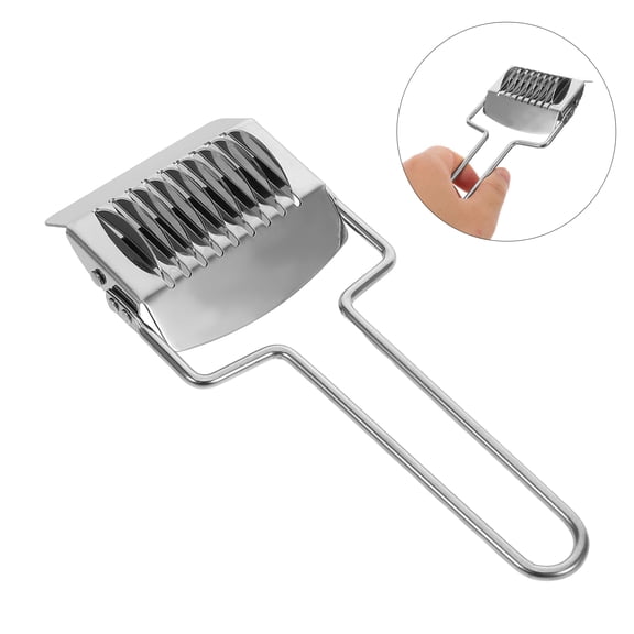 Healifty 2-Piece Stainless Steel Pasta Maker Set Manual Noodle Roller and Cutter for Home Kitchen Use Plated