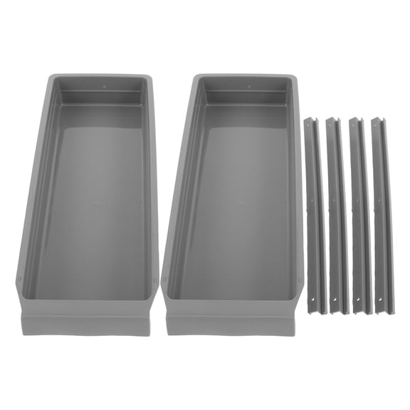 Healifty 2Sets Platform Industrial Sewing Machine Accessory Drawer Grey Plastic with Synchronized Rail System