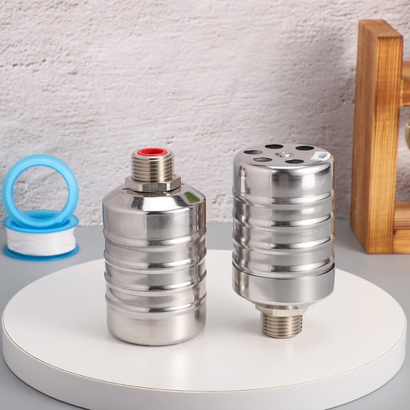 Healifty Automatic Water Level Control Valve, Plated Silver, Stainless Steel, Durable, Easy Installation, 2Pcs
