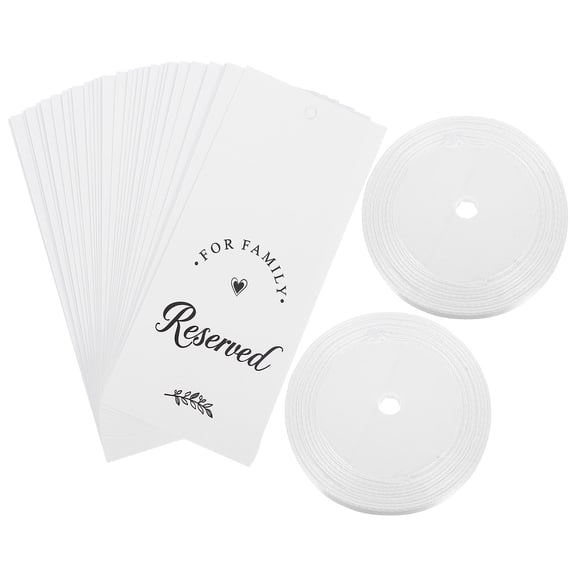 Healifty Wedding Reserved Signs with Assorted Colors, Paper Material and Polyester Ribbon Elegant Markers for Event Seating