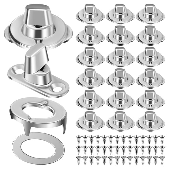 Healifty 30 Sets Canvas Turn Lock Fasteners with Mounting Screws, Easy to Install for Sailboats, RVs, Caravans and Outdoor Use