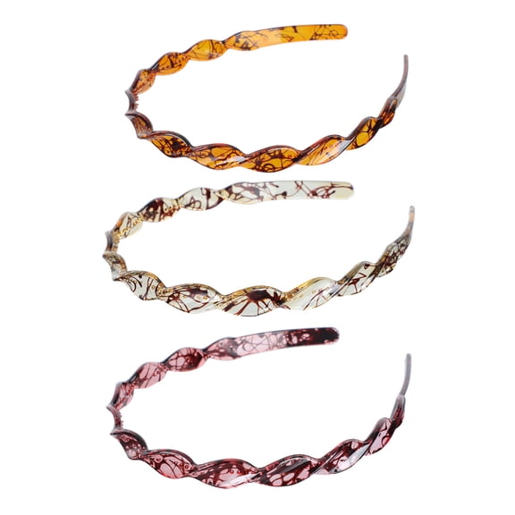 Healifty 3Pcs Assorted Color Resin Hair Hoops Simple Headbands for Hair Accessories