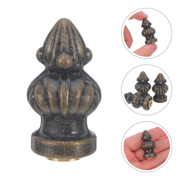Healifty 3Pcs Bronze Lamp Finial Caps Pineapple Style Screw on Replacement for Lamp Shade