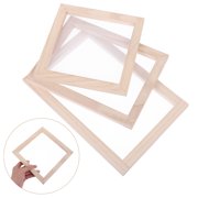 Healifty Sturdy Wooden Paper Making Mold Assorted Color Fine Mesh Fast Drying 3Pcs
