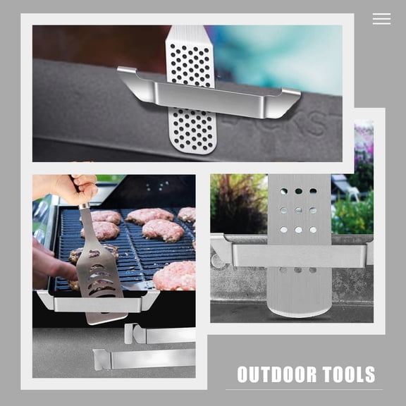 Healifty 3Pcs Metal Griddle Spatula Holder for Outdoor Tools Compatible with Iron Pot Grills