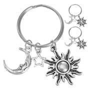 Healifty 3Pcs Sun Moon Star Keyring Zinc Alloy Key Hanging Pendant for Car