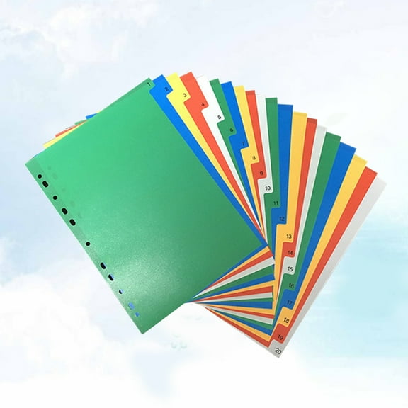 Healifty 40Pcs Insert Indexes Binder Tab Plastic Dividers in Assorted Colors for Organized Filing