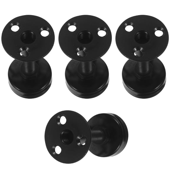 Healifty 4Pcs Adjustable Furniture Leveling Feet Black Metal Table Legs with Threaded Screws for Home Stability