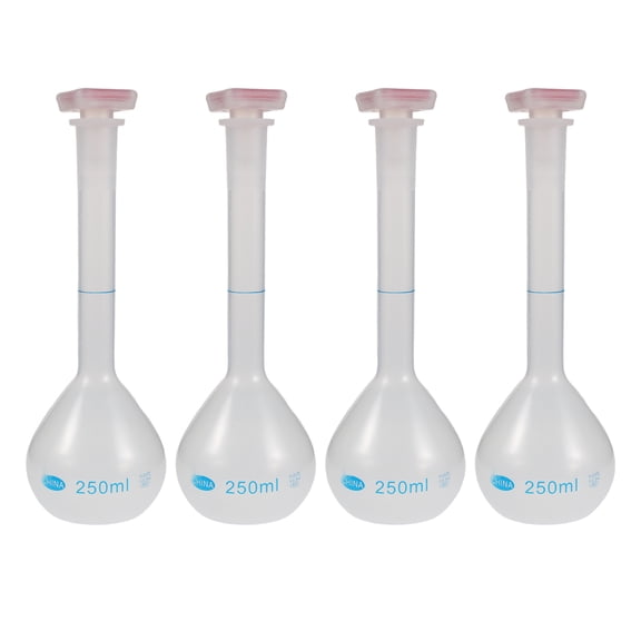 Healifty 4Pcs Chemistry Erlenmeyer Flasks Plastic Volumetric Bottles for Accurate Industrial Lab Measurements