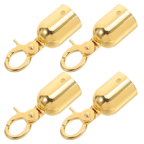 Healifty 4Pcs Cord Hook Rope End Cap Metal Lock Stopper for Banister and Welcome Column Decor