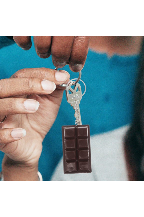 4Pcs Cute PVC Coffee Chocolate Keychain Versatile Key Decor for Backpacks