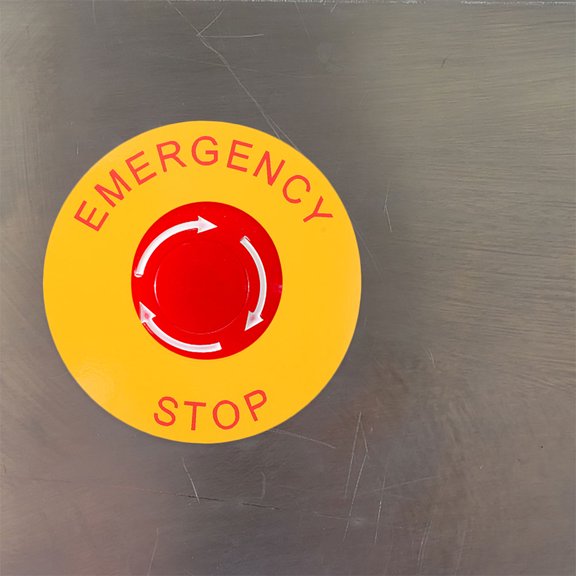 Healifty 4Pcs Emergency Stop Caution Stickers Peel and Stick Durable Safety Sign Decals