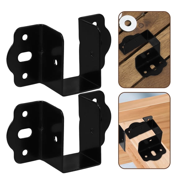Healifty 4Pcs Heavy Duty Bed Frame Hardware Brackets with Center Support for Home Bed Assembly