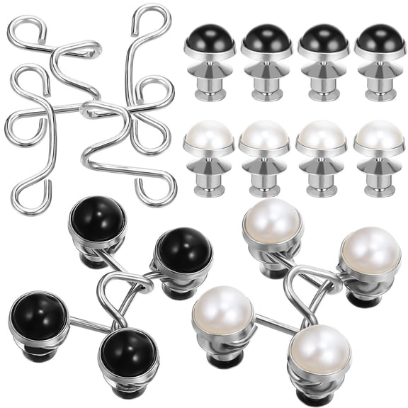 Healifty 4Pcs No Sew Button Extenders for Pants with Silver Alloy for Daily Use