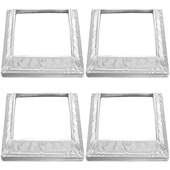 Healifty Easy Install Plated Silver Iron Post Base Plates for Home, Lightweight and Durable, 4Pcs
