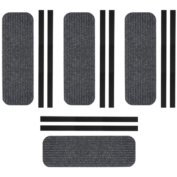 Healifty 4Pcs Rv Step Carpet Black Easy Install Stair Treads for Camper Stair Protection