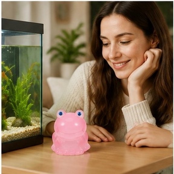 Healifty 4Pcs Small Frog Figurines Rosy Resin Lovely Design for Spring Garden Decor
