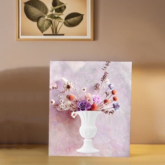 Healifty Plastic Half Vase Wall Planter Rustic White for Artistic Decor 4Pcs